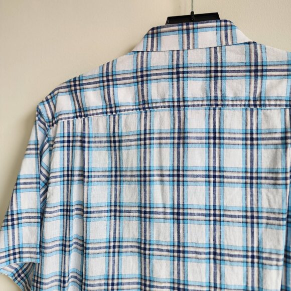 XXL Linen Cotton Shirt Blue Check White Multicolor Jos A Bank New Nwt Mens Size - Picture 17 of 17